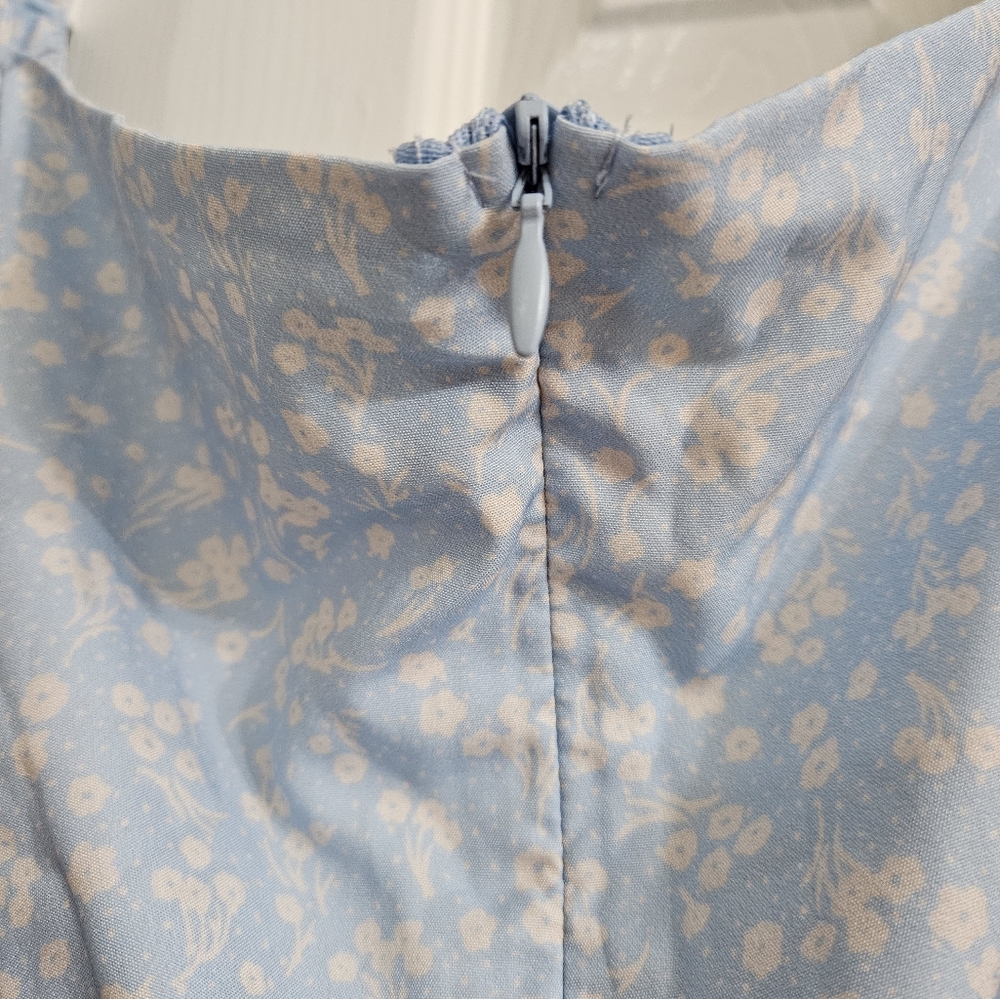 Blue And White Floral Cottage Core Dress - Picture 8 of 12